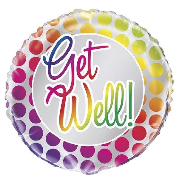 18IN RAINBOW GET WELL FOIL BALLOON