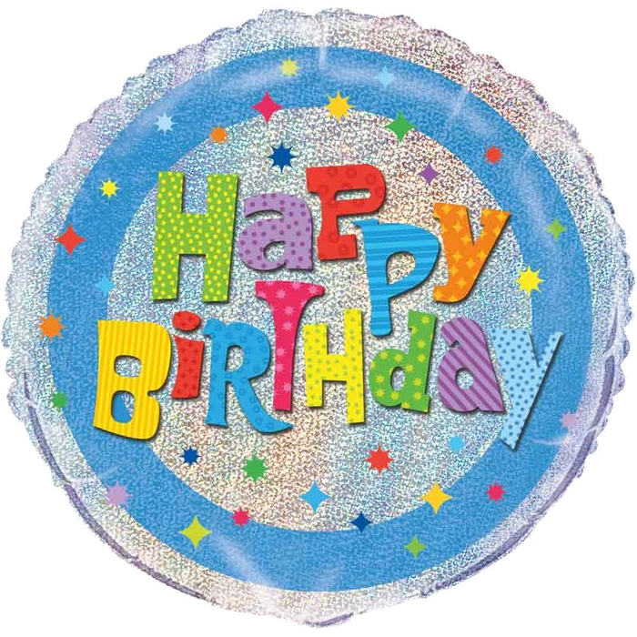 18In Wacky Birthday Prism Round Foil Balloon