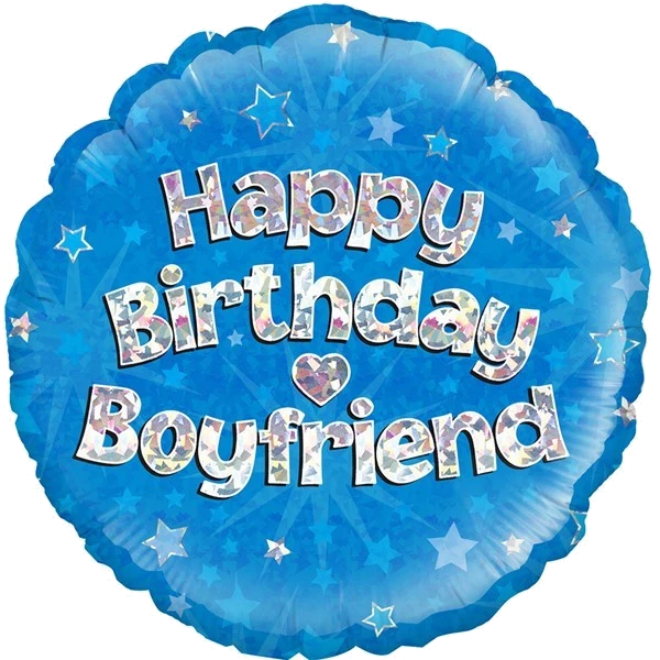 18IN BOYFRIEND B/DAY BLUE HOLO FOIL
