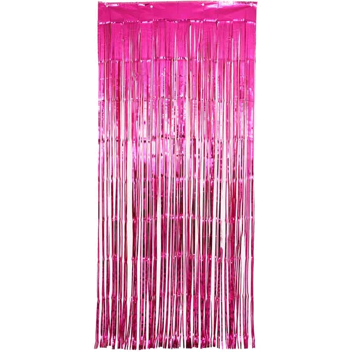 Metallic Fuchsia Foil Door Curtain