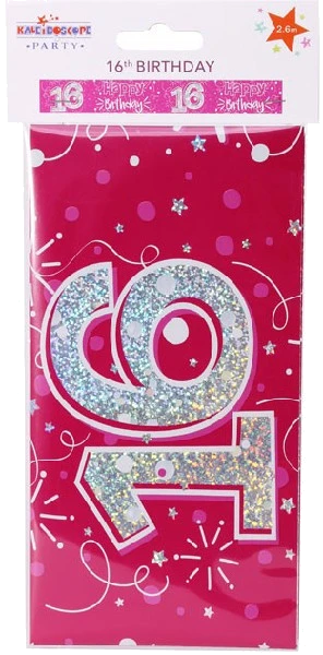 9FT FEMALE 16TH BIRTHDAY BANNER