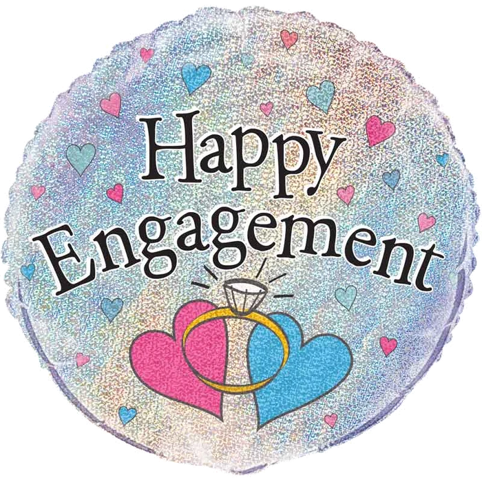18In Happy Engagement Prism Foil