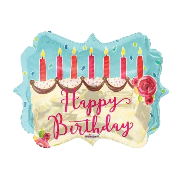 18IN BIRTHDAY CAKE MARQUEE SHAPE FOIL BALLOON