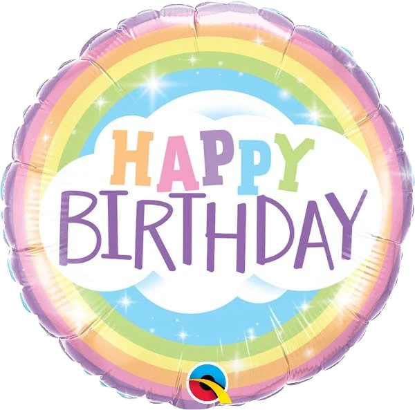 18IN B/DAY RAINBOW FOIL BALLOON