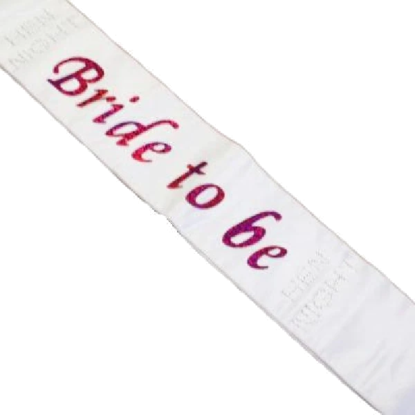 White Bride To Be Sash