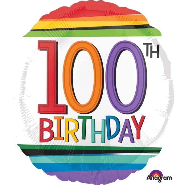 RAINBOW 100TH BIRTHDAY FOIL BALLOON