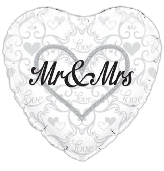 MR & MRS 18IN FOIL BALLOON