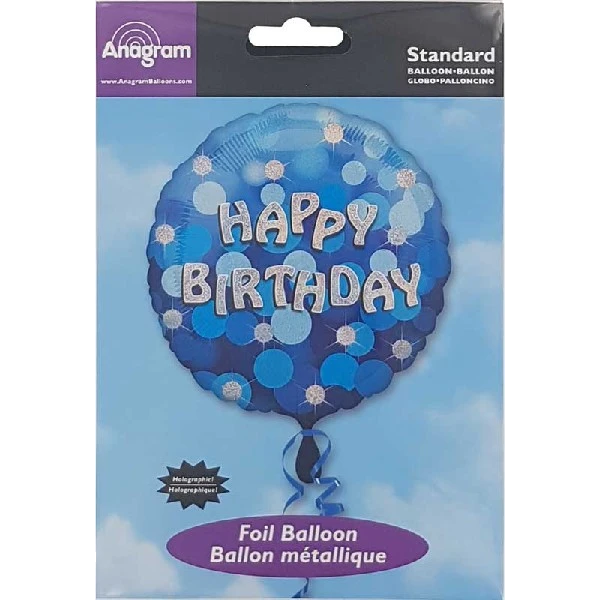 18In Sparkle Blue Bday Foil Balloon