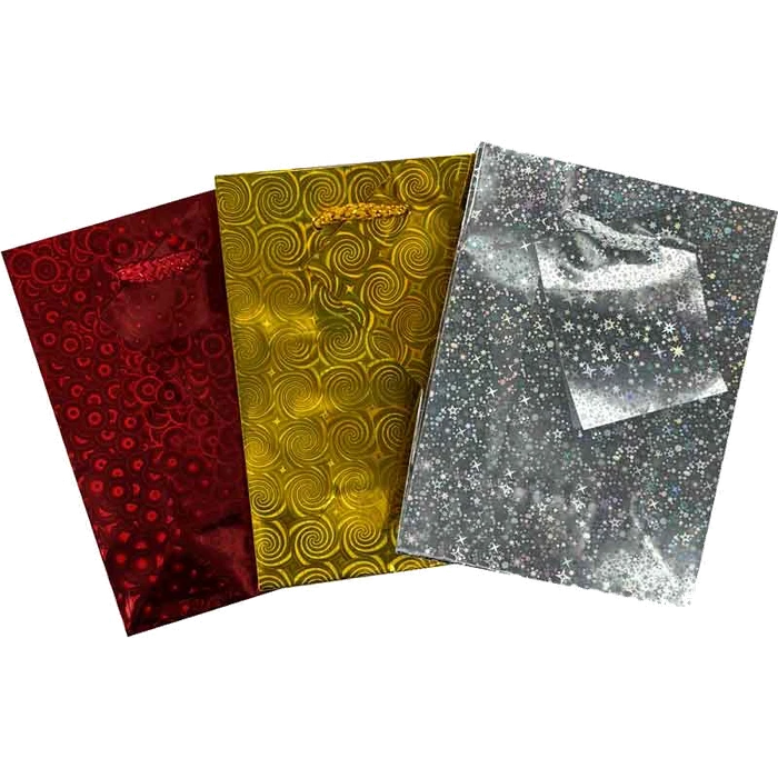 HOLOGRAPHIC SMALL GIFT BAG 12S
