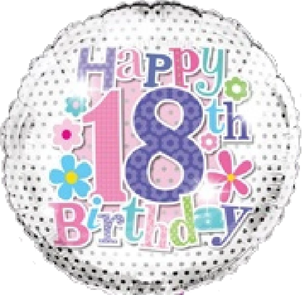 18TH B/DAY 18IN FOIL BALLOON