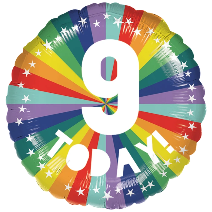 18In 9 Today Birthday Brights Foil Balloon
