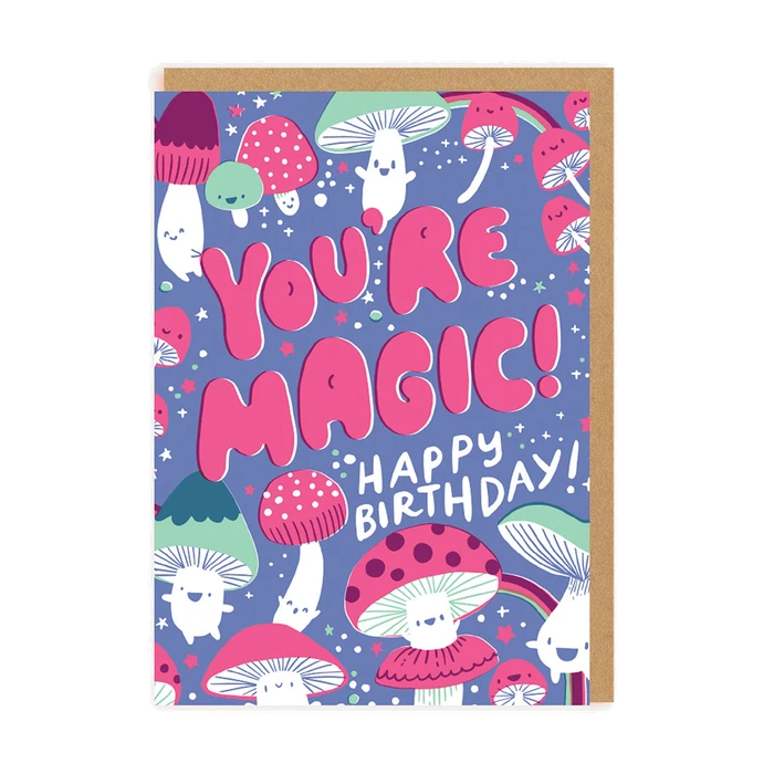 Magic Mushroom Birthday Greeting Card