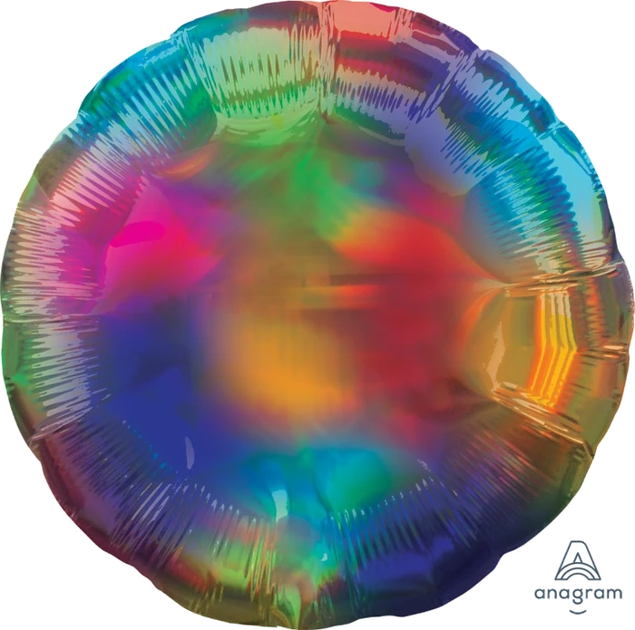 18In Iridescent Rainbow Circle Foil