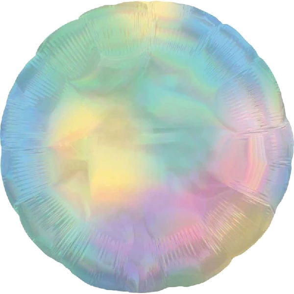 18In Pastel Iridescent Rainbow Circle Foil