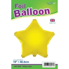 19In Yellow Star Foil Balloon