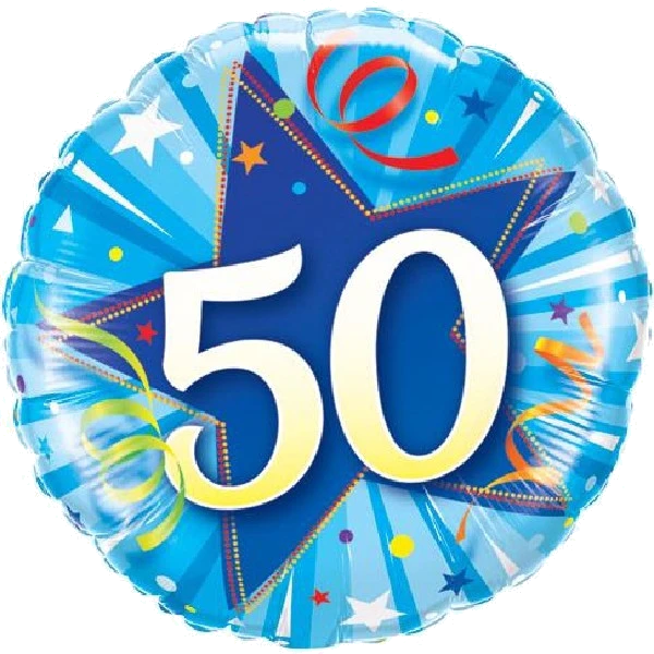 50TH BLUE STAR 18IN FOIL BALLOON