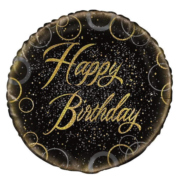 18IN GOLD PRISMATIC B/DAY FOIL BALLOON