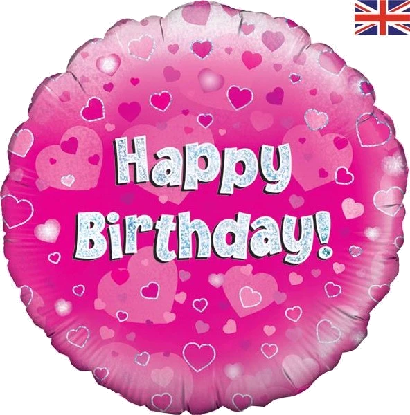 18In Happy Bday Pink Foil Balloon