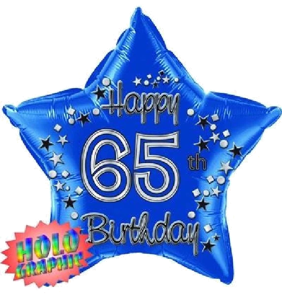 22IN 65TH BLUE FOIL BALLOON