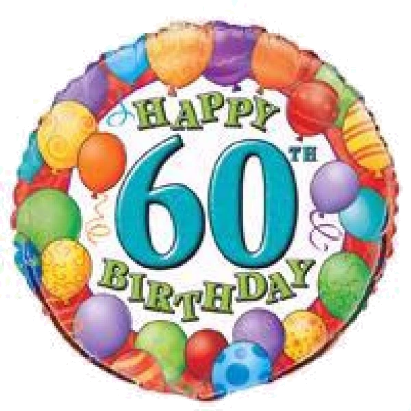 60TH B/DAY 18IN FOIL BALLOON