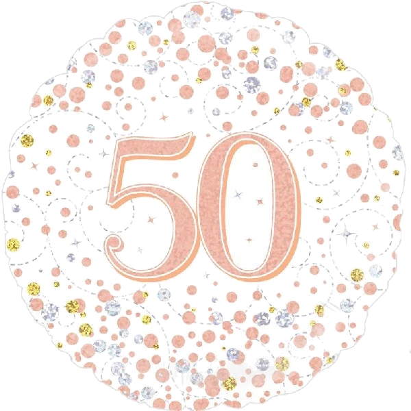18IN SPARKLING FIZZ 50TH B/DAY FOIL