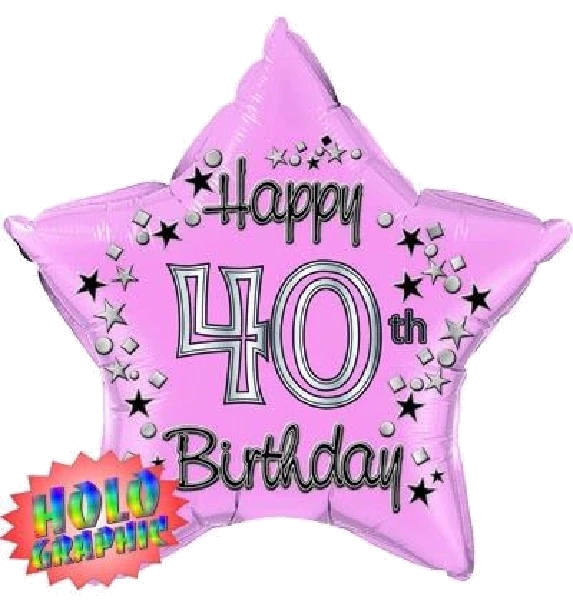 22IN 40TH PINK FOIL BALLOON
