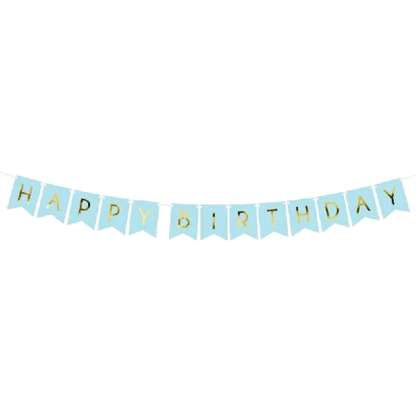 1.75M Blue Happy Birthday Fla