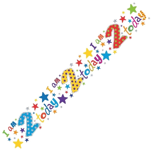 AGE 2 BOY 9FT WALL BANNER