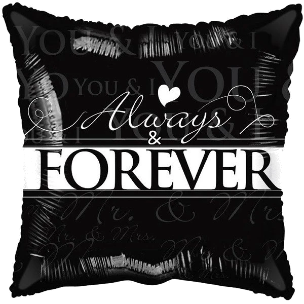 18IN ALWAYS AND FOREVER BLACK AND WHITE FOIL