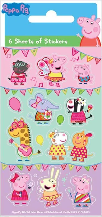 6Pk Peppa Pig Carnival Party Stickers