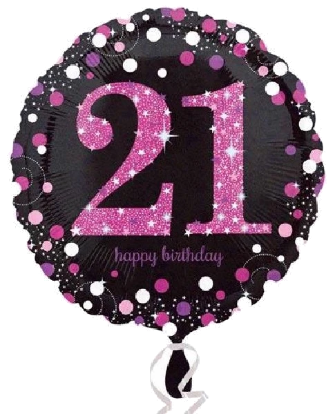 21ST PINK SPARKLES 18IN FOIL BALLOON