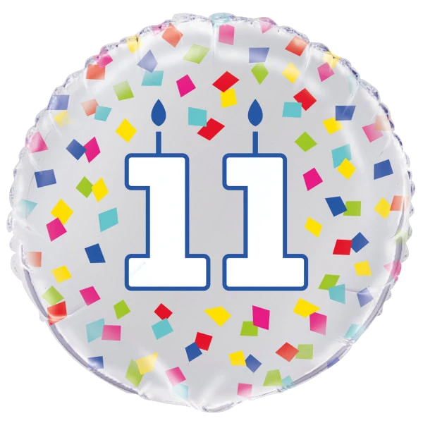 18In Rainbow Confetti No. 11 Foil Balloon