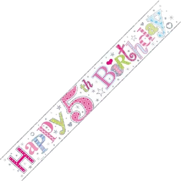 9FT AGE 5 GIRL WALL BANNER