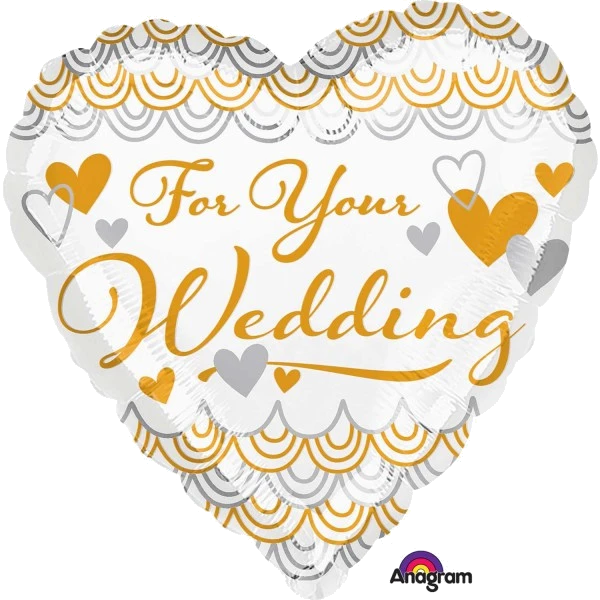 FOR YOUR WEDDING HEART 18IN FOIL