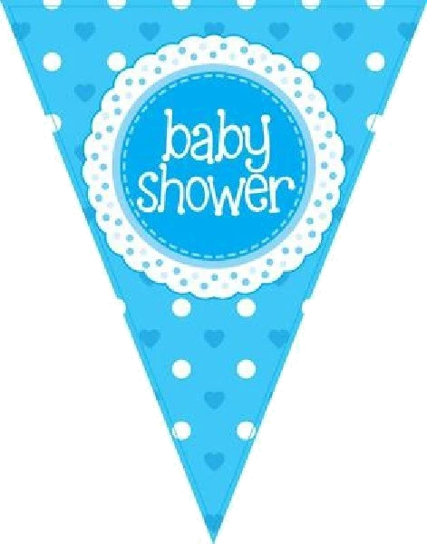 3.9M Baby Shower Blue Party Bunting