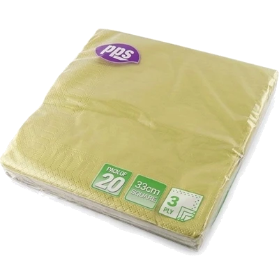 Pps 3Ply 33Cm 20 Napkins Gold