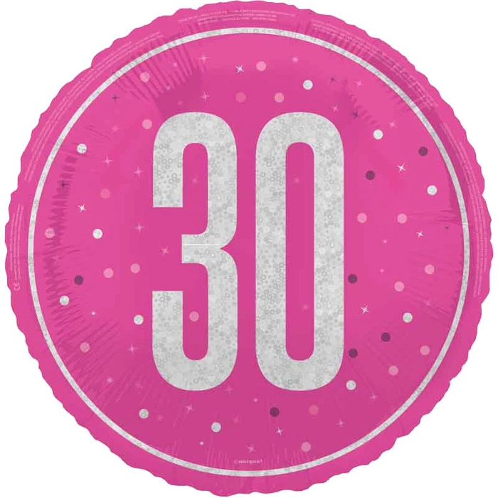 18In Glitz Pink 30Th Birthday Foil Balloon