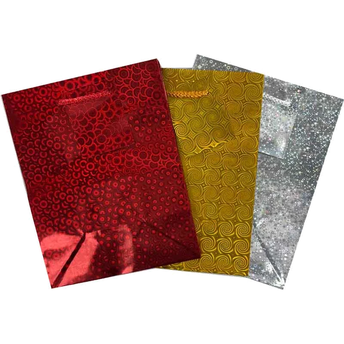 HOLOGRAPHIC MEDIUM GIFT BAG 12S