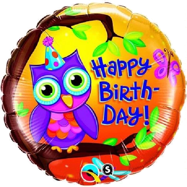 18IN BIRTHDAY OWL FOIL BALLOON