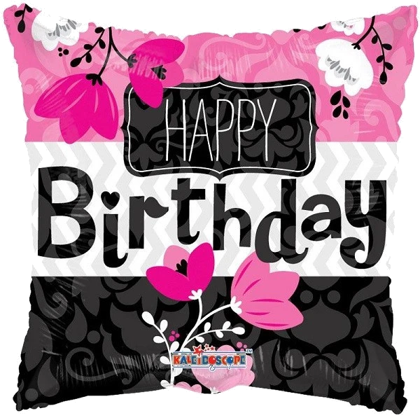 18IN BIRTHDAY PINK FLOWER FOIL BALLOON