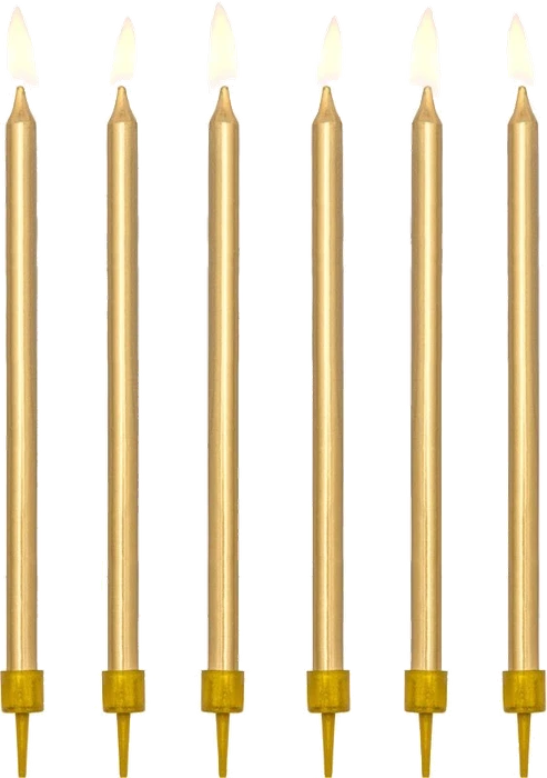 12Pk 12.5Cm Plain Gold Birthday Candles