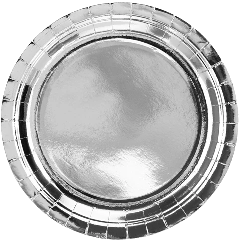 (6) 23Cm Silver Foil Round Plates