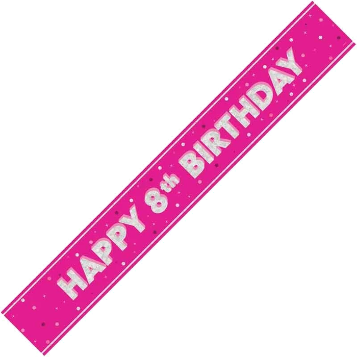 9Ft Glitz Pink 8Th Birthday Banner