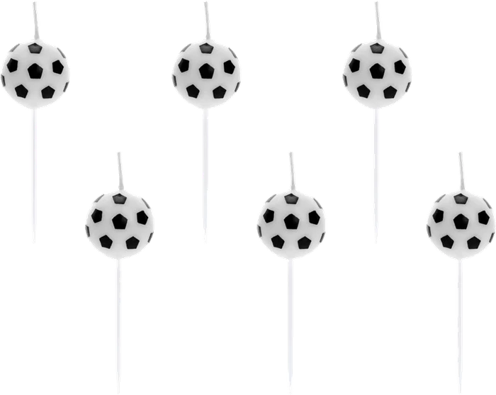 6Pk Soccer Balls Birthday Pick Candles