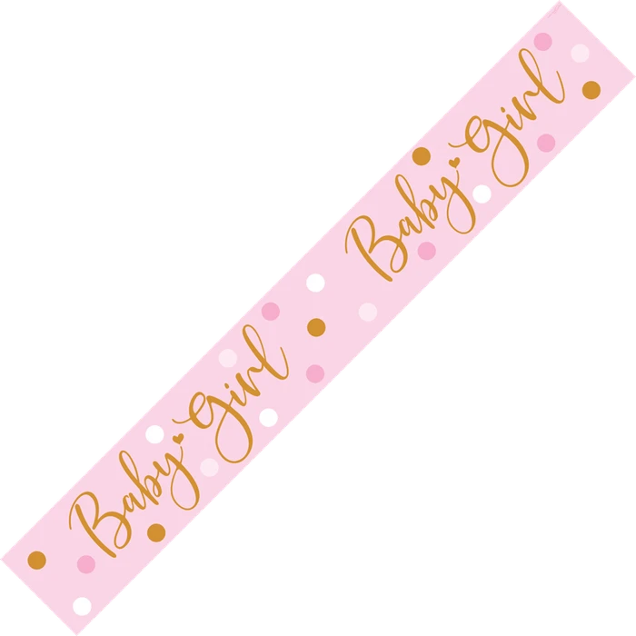 9Ft Sparkling Baby Girl Dots Banner