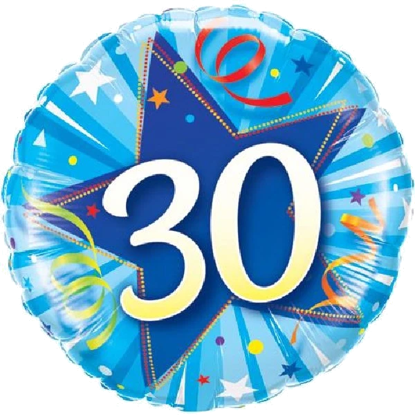 30TH BLUE STAR 18IN FOIL BALLOON