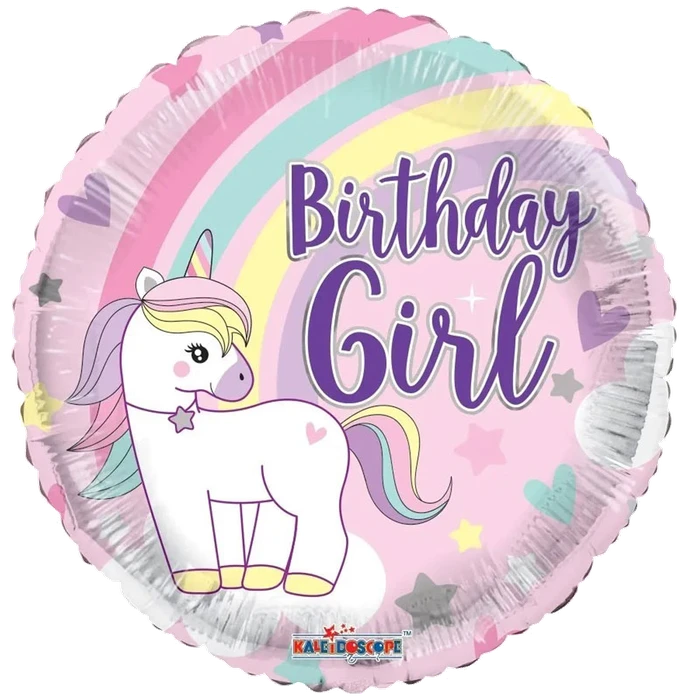 18In Birthday Girl Unicorn Eco Foil Balloon