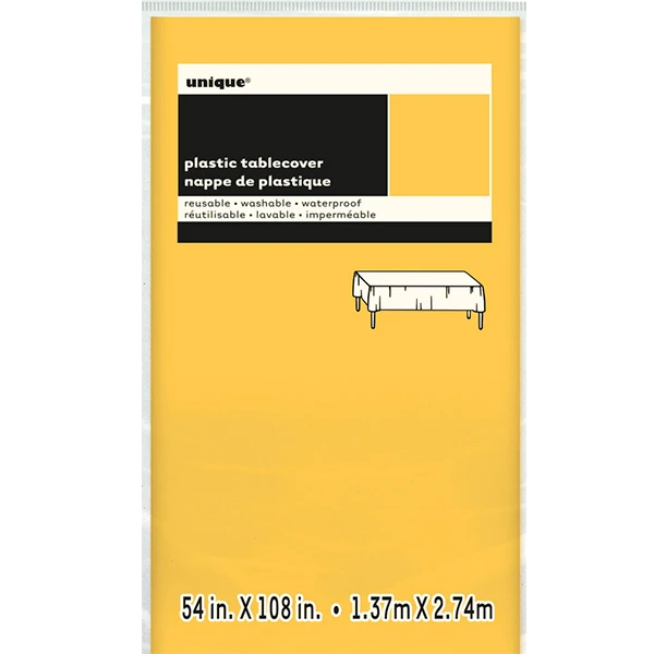 Sun Yellow Plastic Table Cover (Standard Packaging)