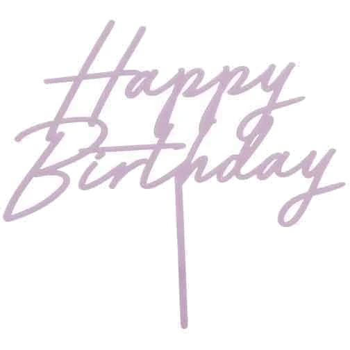 Purple Happy Birthday Acrylic Cake