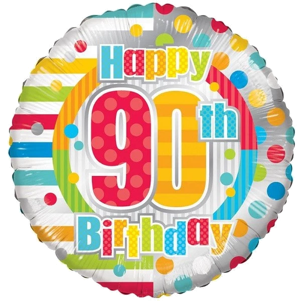 18IN UNISEX HAPPY 90TH BIRTHDAY FOIL